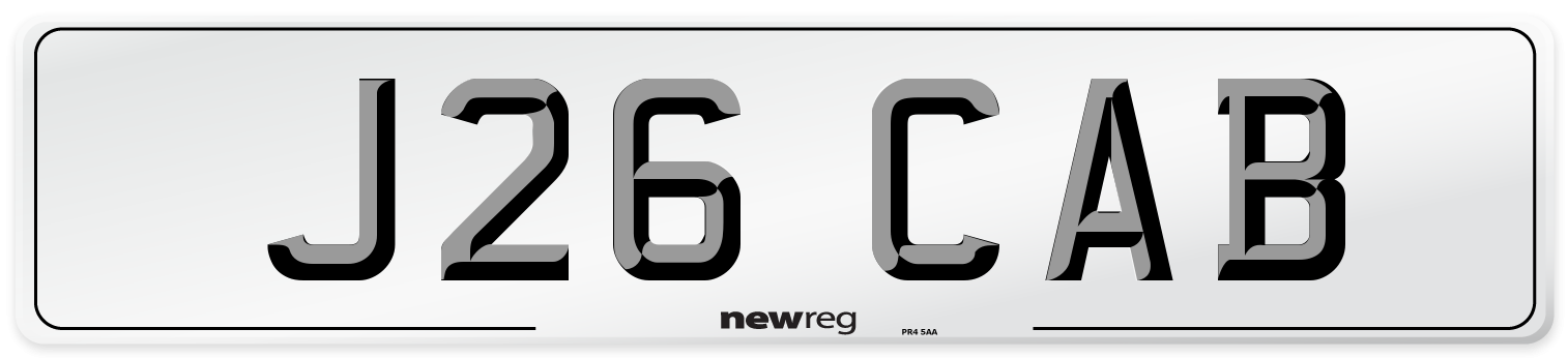 J26 CAB Number Plate from New Reg